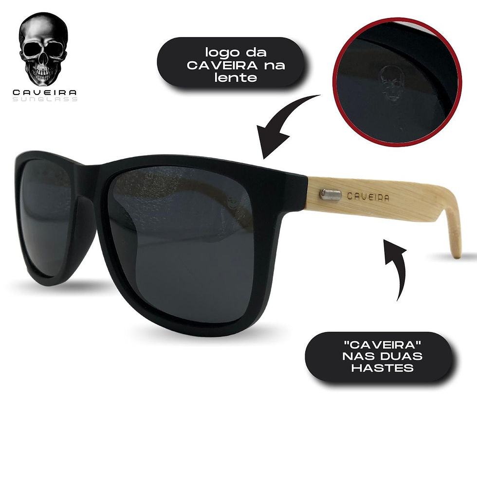 Miniatura: Caveira Sunglass Haste de Bambu