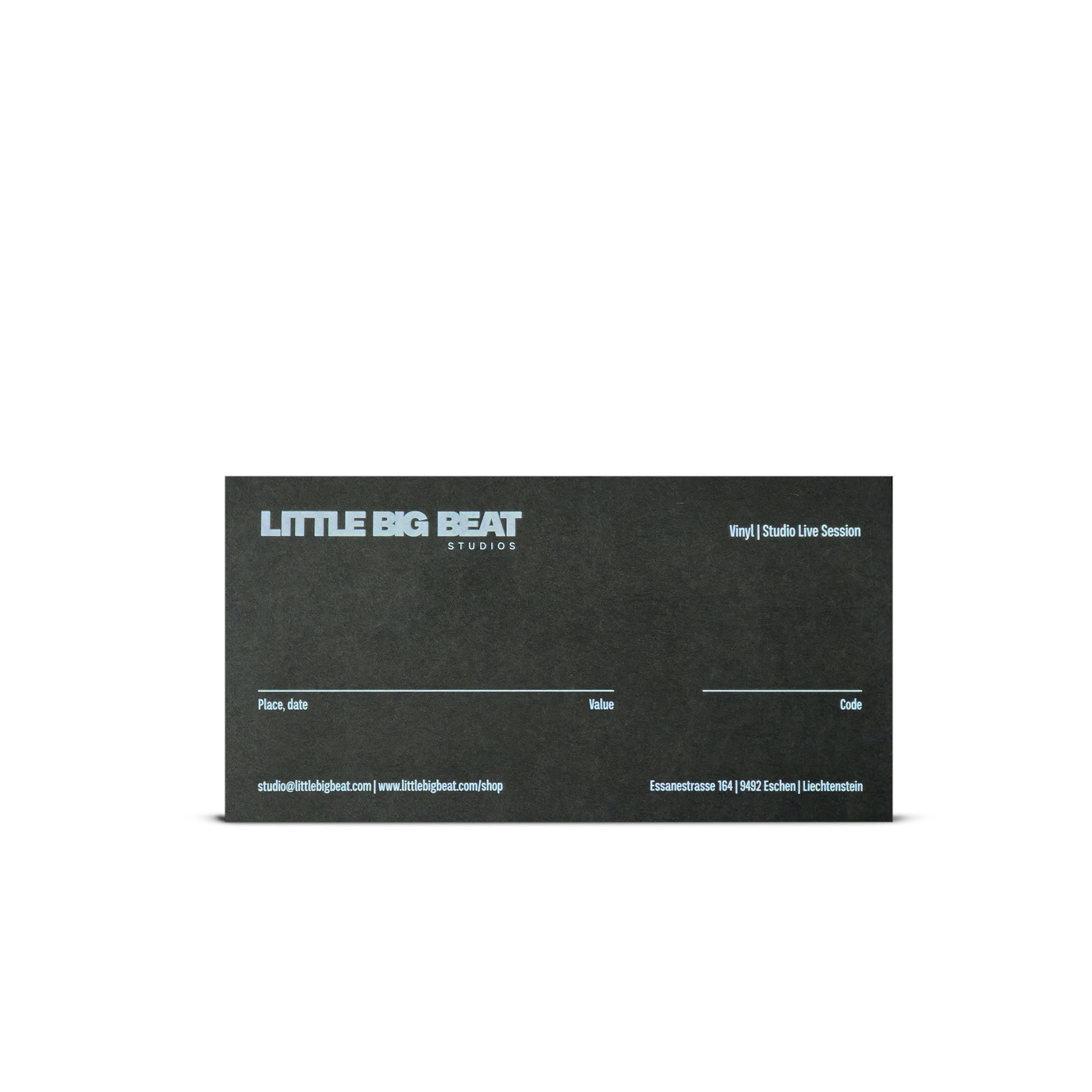 Voucher with Promo Code for a Studio Live Session (physical)