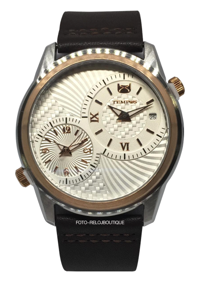 Reloj Tempus Acero Inox y Cuero Hombre