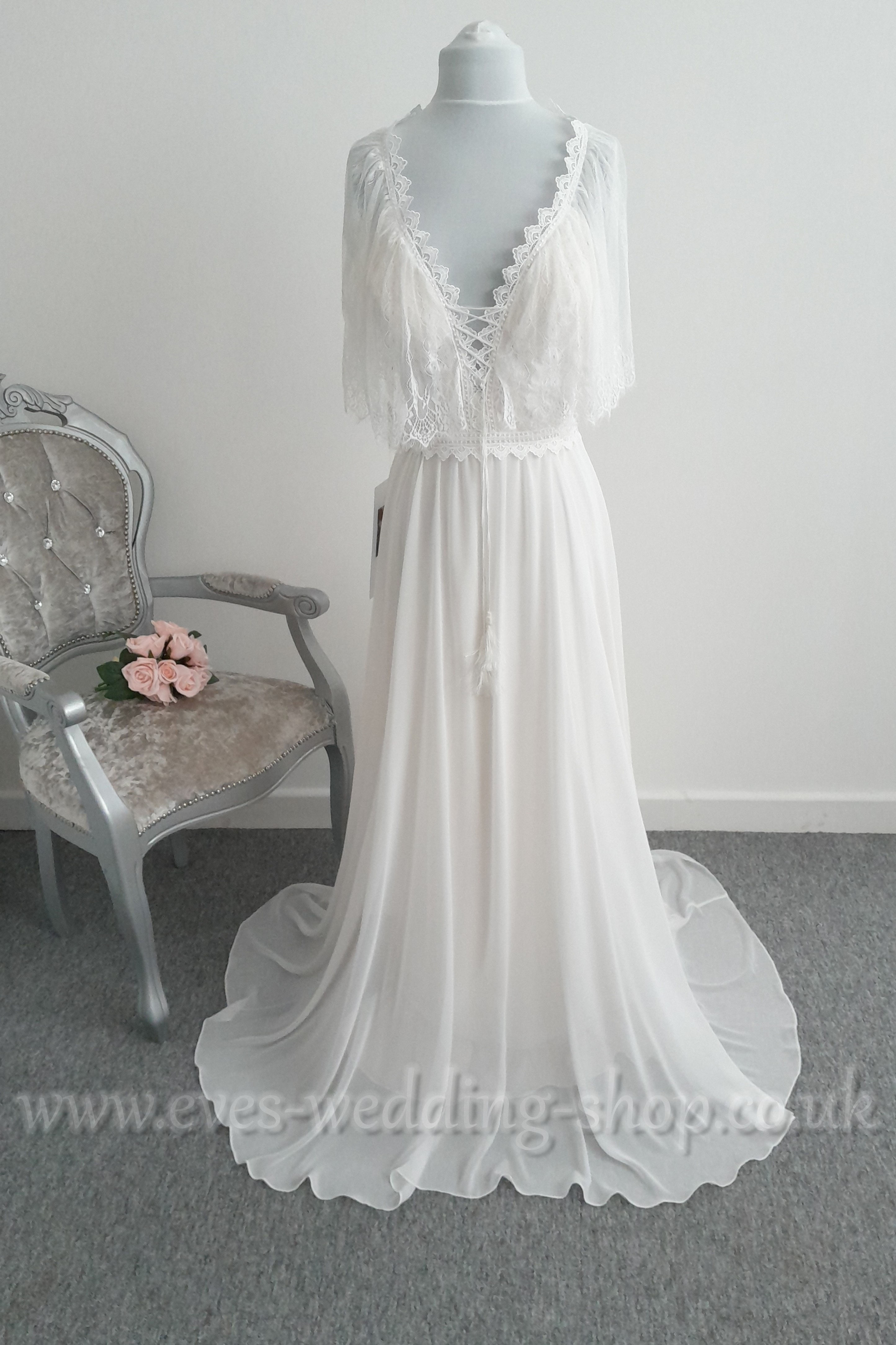 Wilderly bride ''Isobel'' sand/ivory boho wedding dress UK10