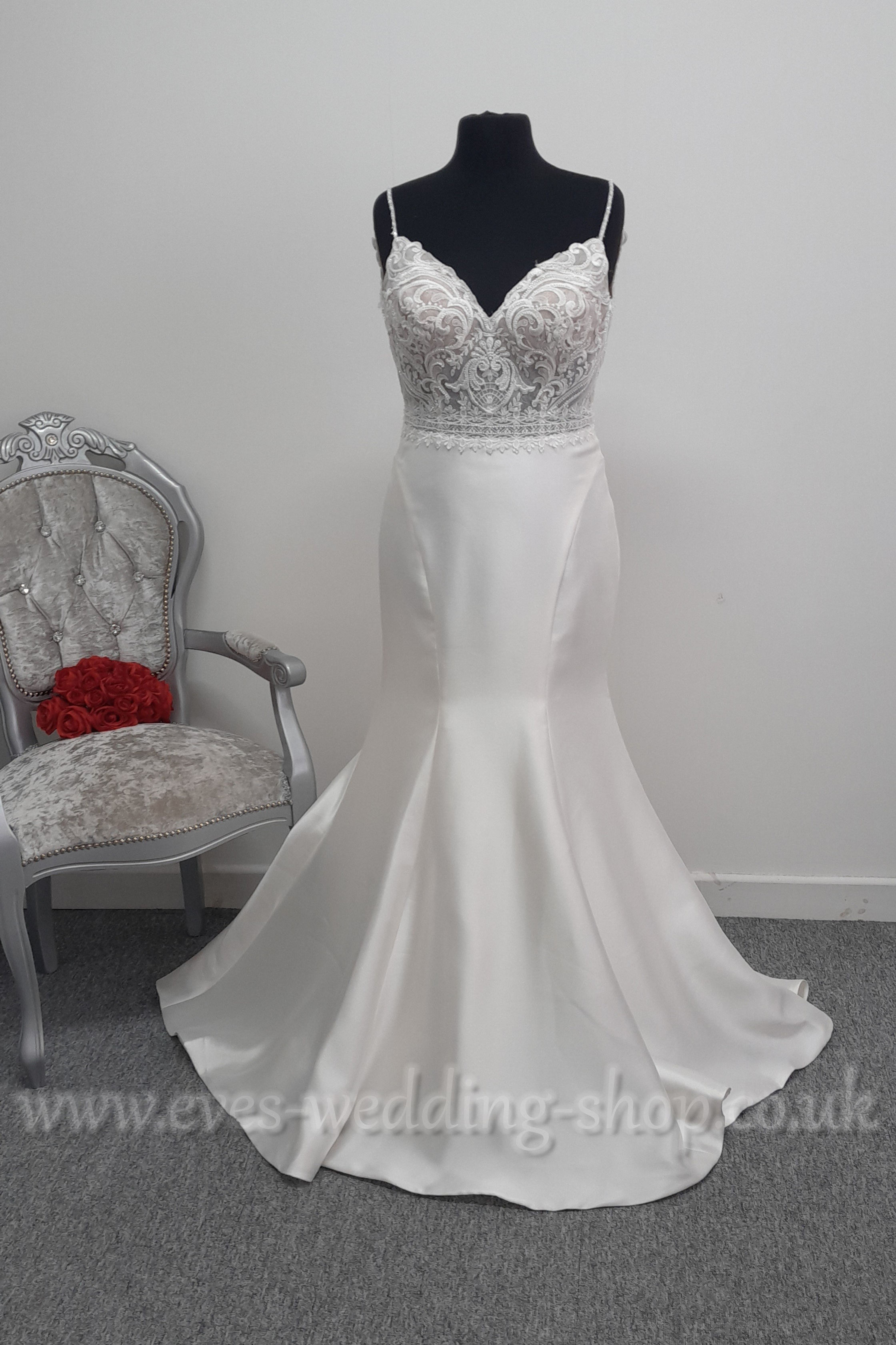 Rebecca Ingram mikado satin wedding dress UK 14