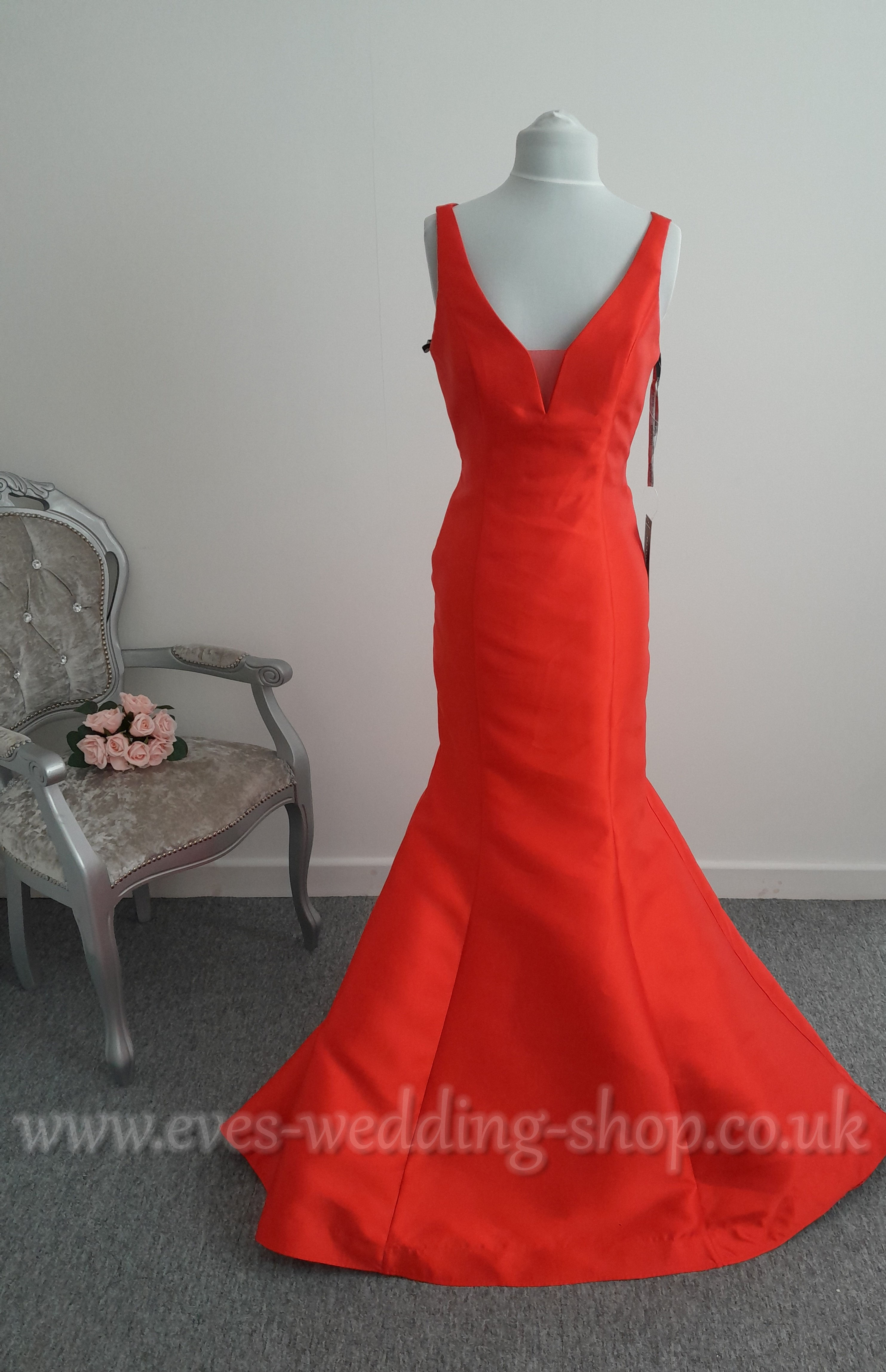 Red To The Nines mikado satin evening prom special wear dress UK 12