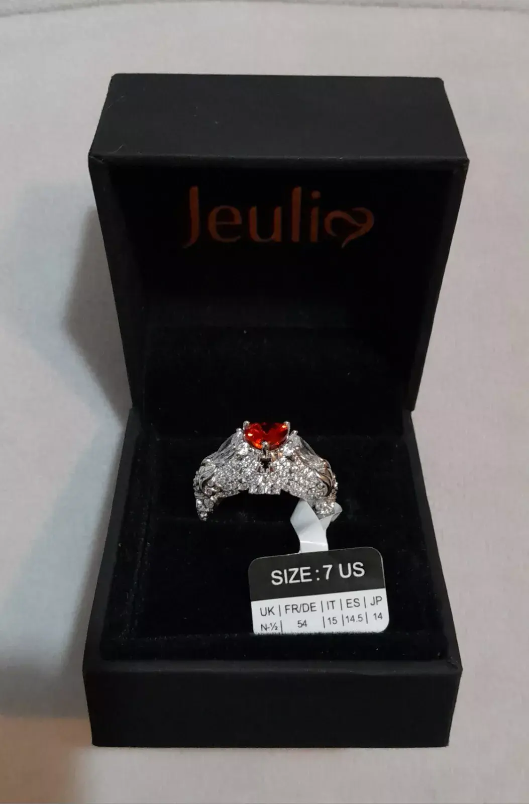 Jeulia 2.55 ct Heart Cut Ladies Skull Engagement Ring Size in listing