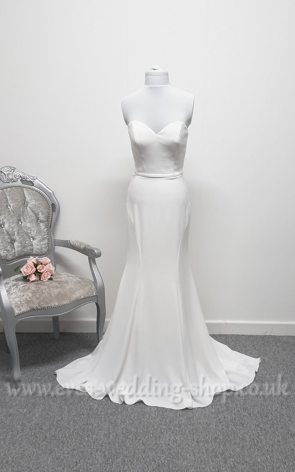 LJ ivory crepe wedding dress UK 10