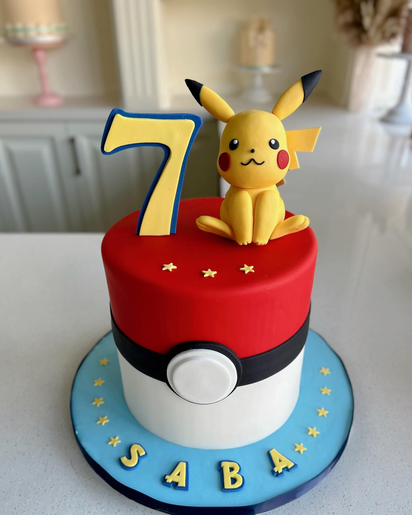 Pikachu Topper on the cake