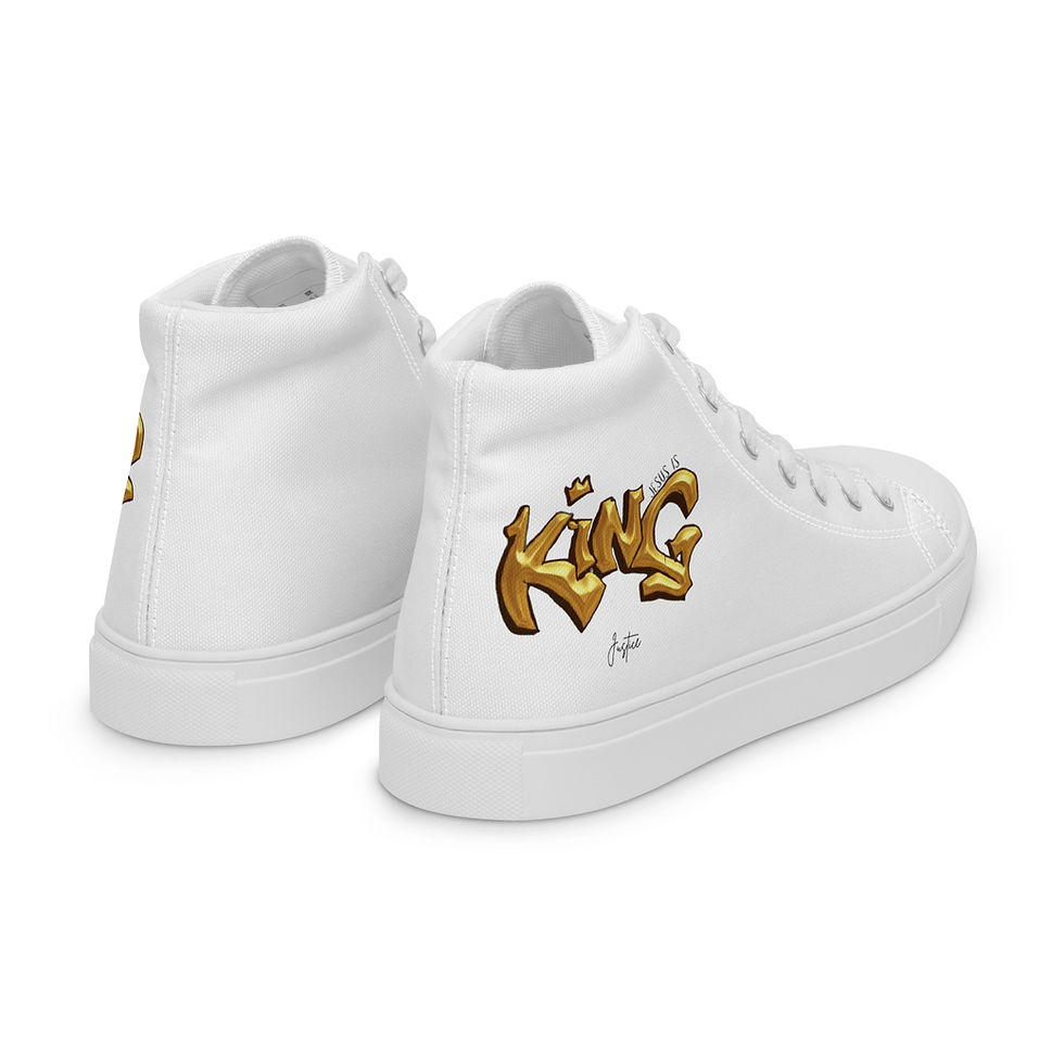 Thumbnail: Jesus is King: Men’s high top canvas shoes