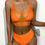 Thumbnail: 4 pc neon orange swimsuit set