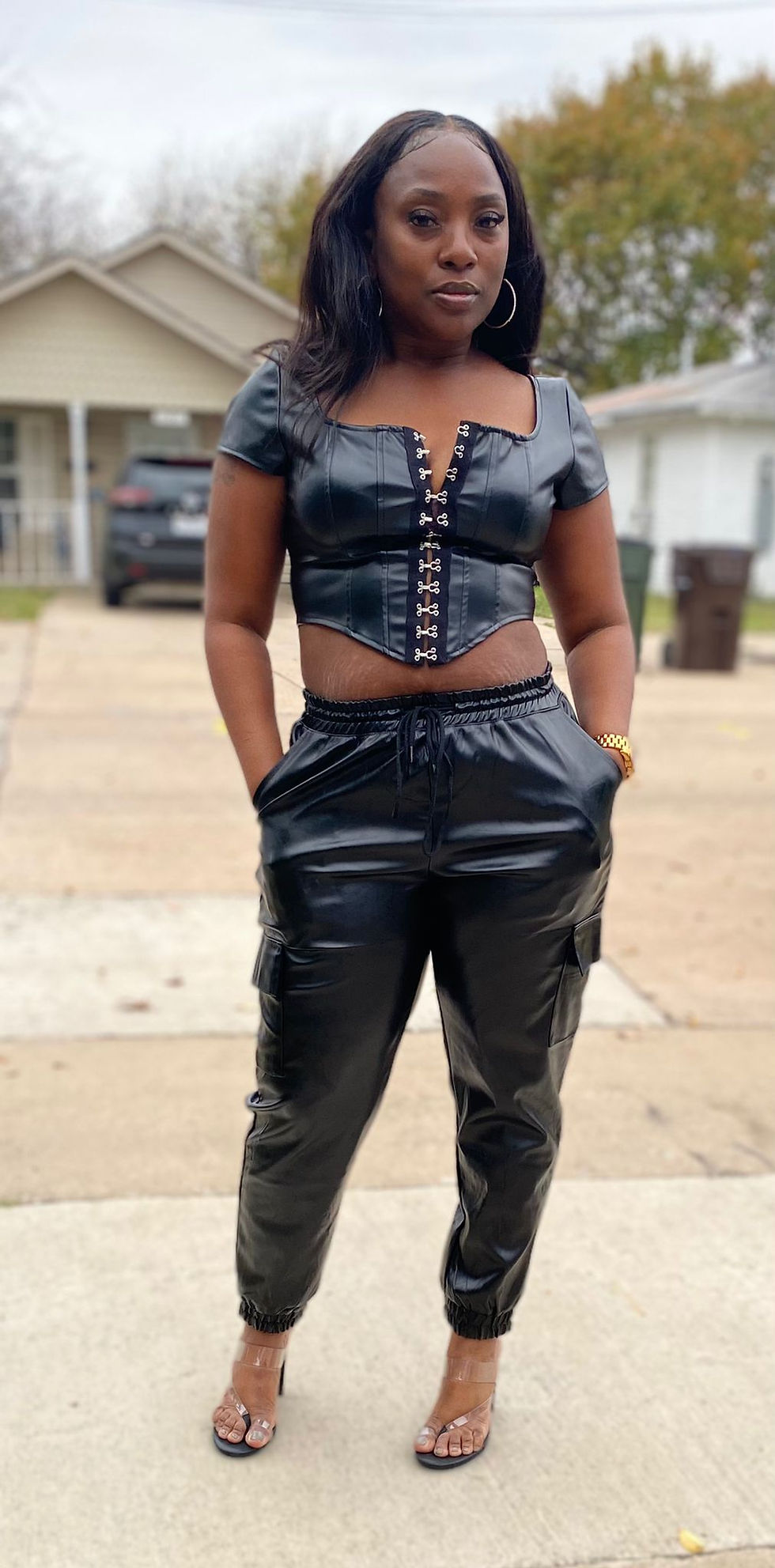 Thumbnail: PU cargo pants