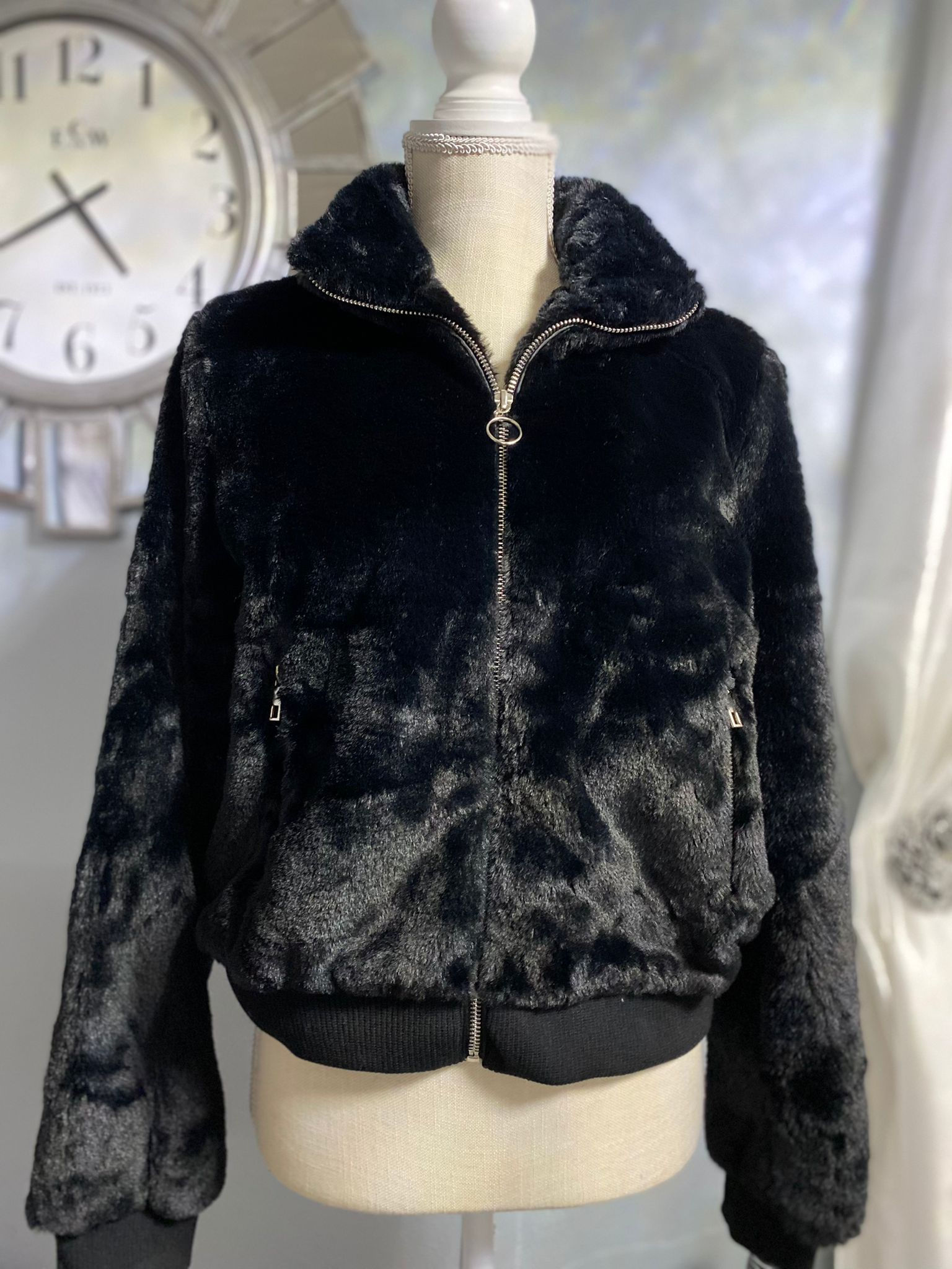 Fur bomber jacket