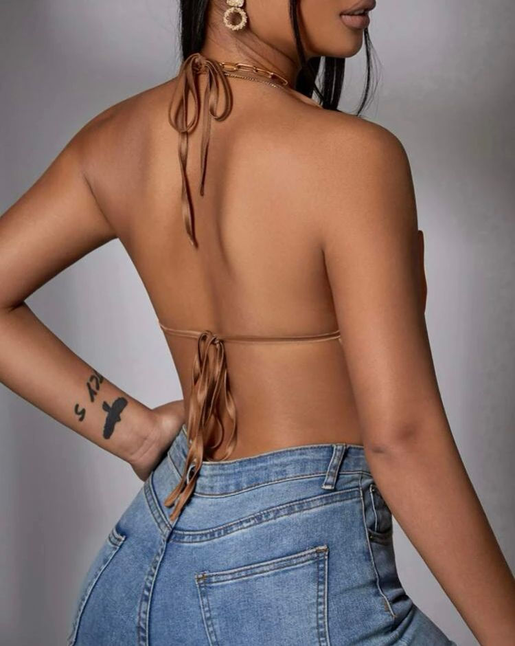 Thumbnail: Satin backless top