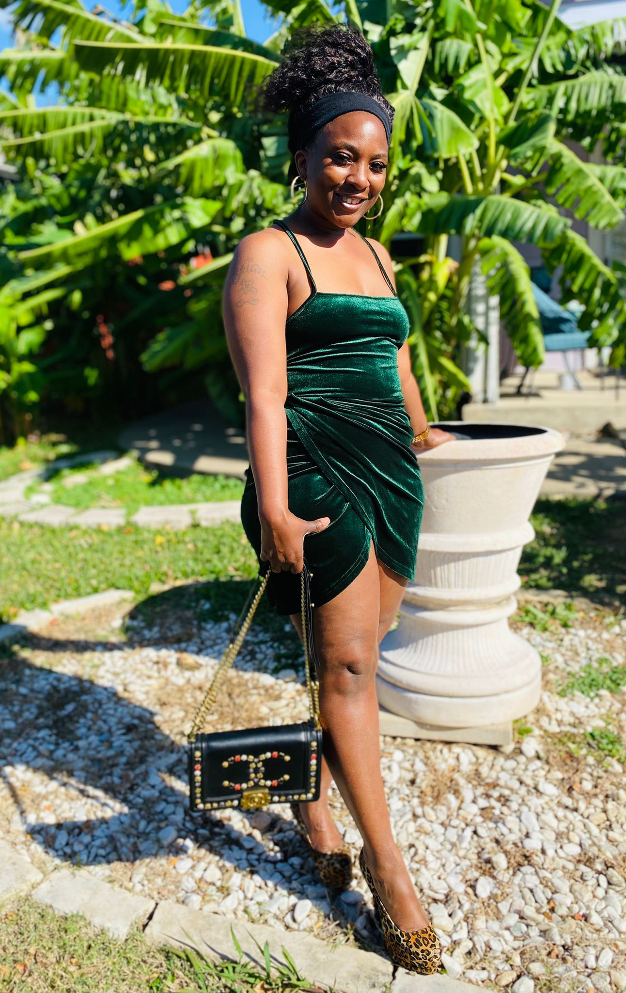 Velvet holiday dress Emerald green