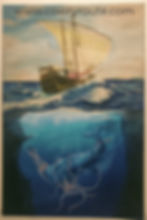 In the Maldives, ambergris, or "floating gold," is a valuable substance from sperm whales historically used in perfumes. Original Canvas painting, by KN