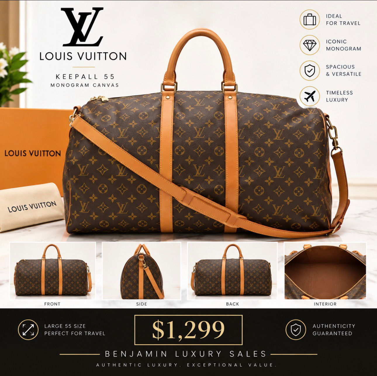 Louis Vuitton Keepall 55 Monogram (Great Condition)