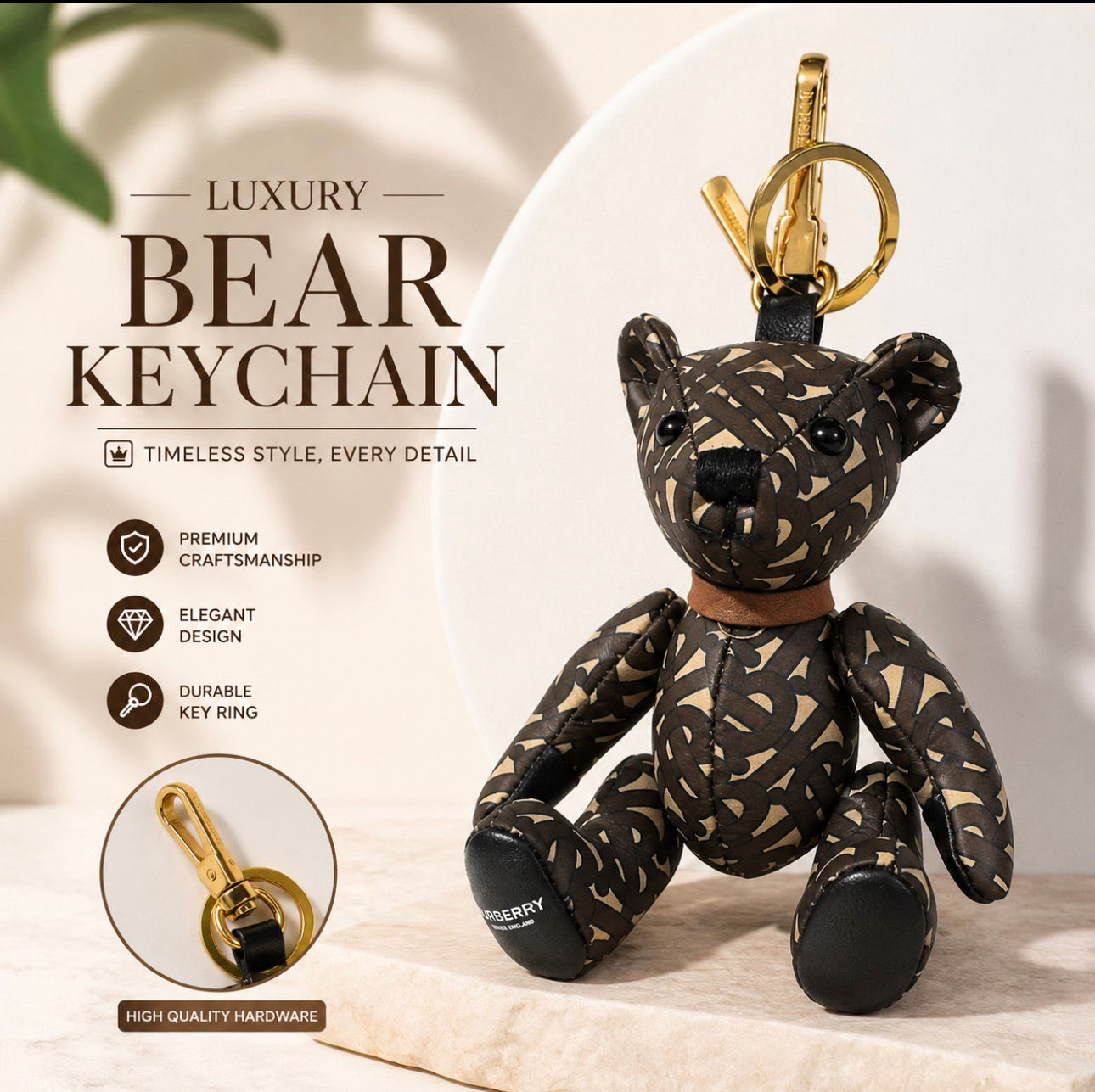 Burberry Leather Bear Bag Charm