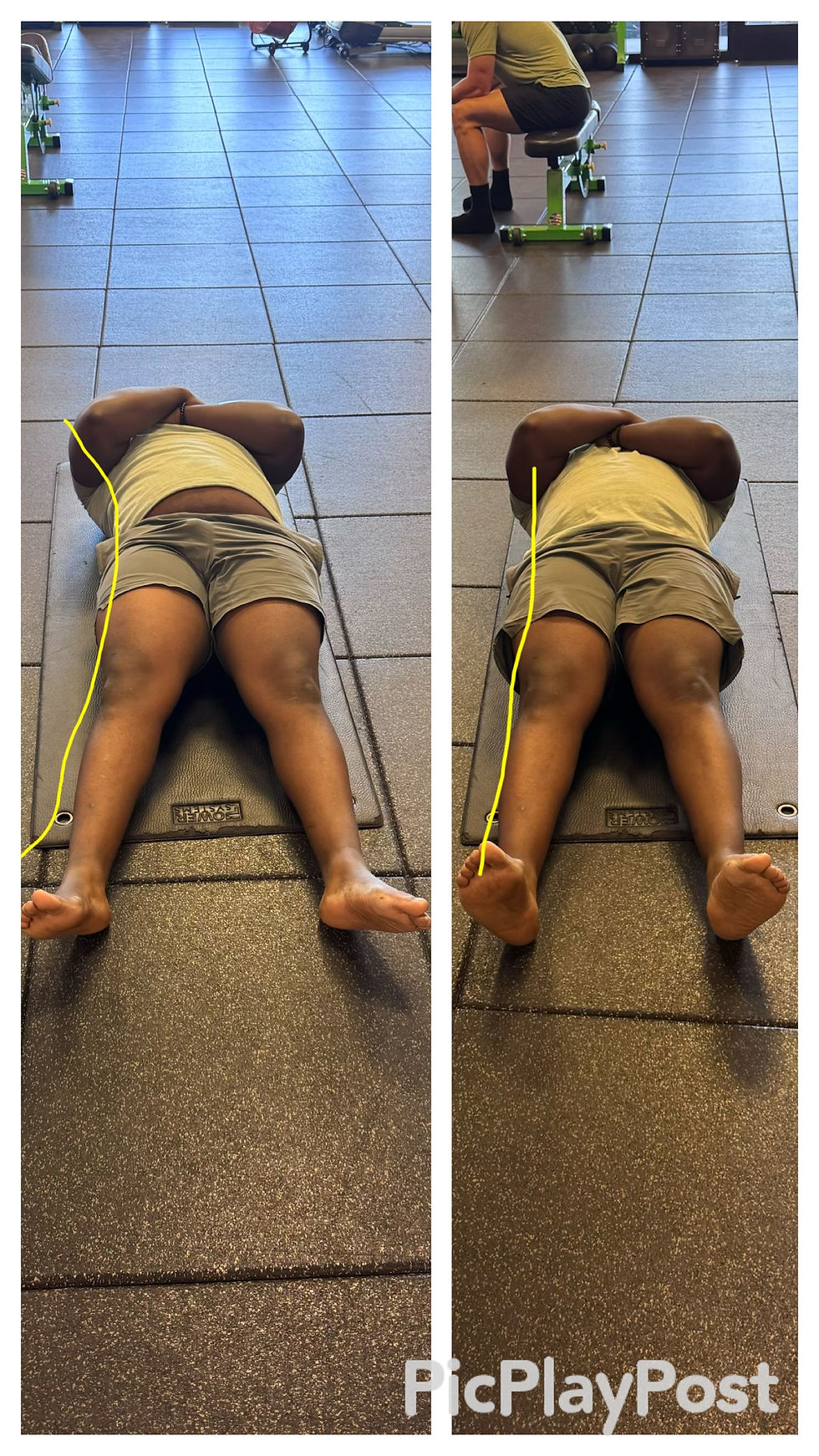 A powerlifter tends to lose rotational capacity, but the before and after above demonstrates the ability to restore those capabilities.