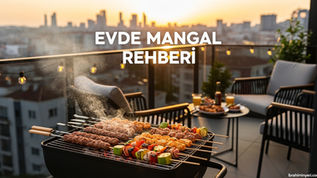 Evde mangal nasıl yapılır - balkon terasında küçük kömürlü mangal