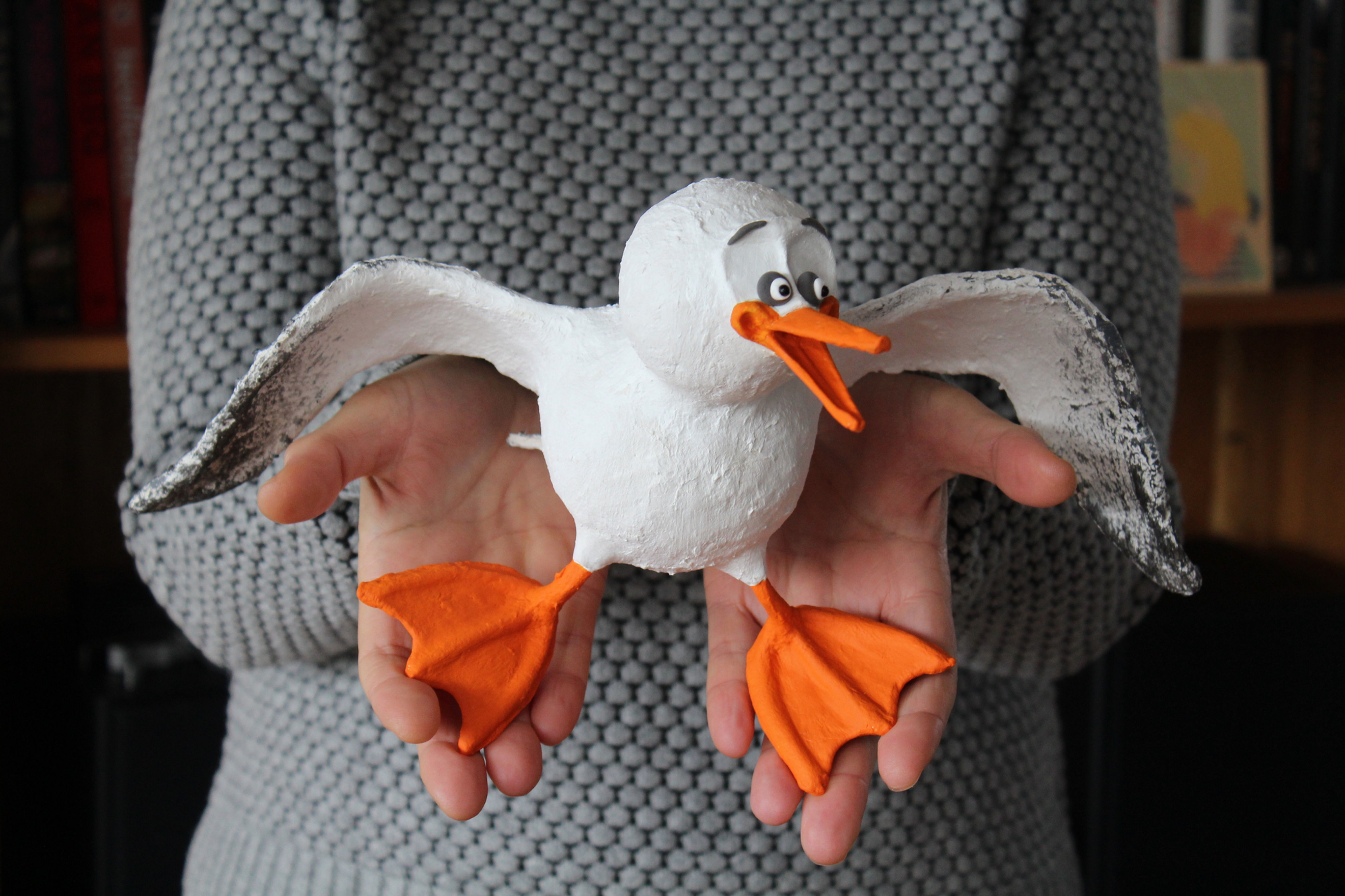 Cornish seagull character, handmade in Cornwall designed for your home