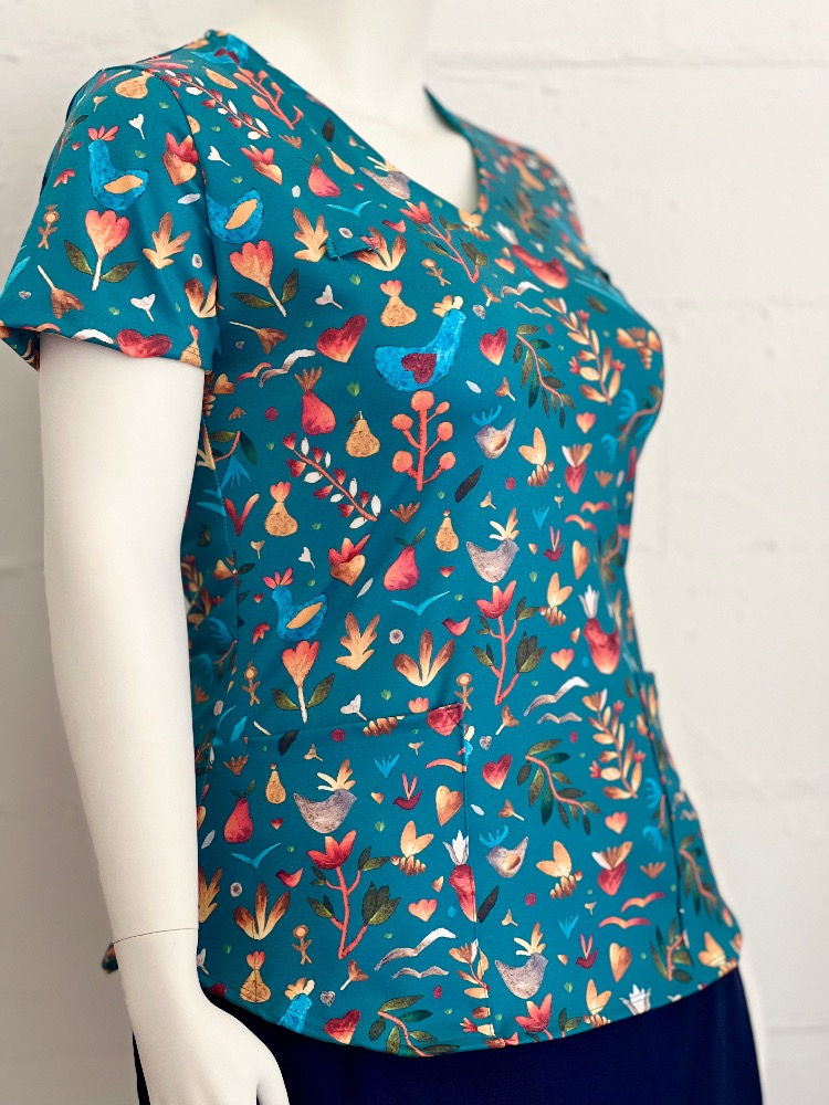 Thumbnail: Scrub Top Nest Peacock Teal Blue