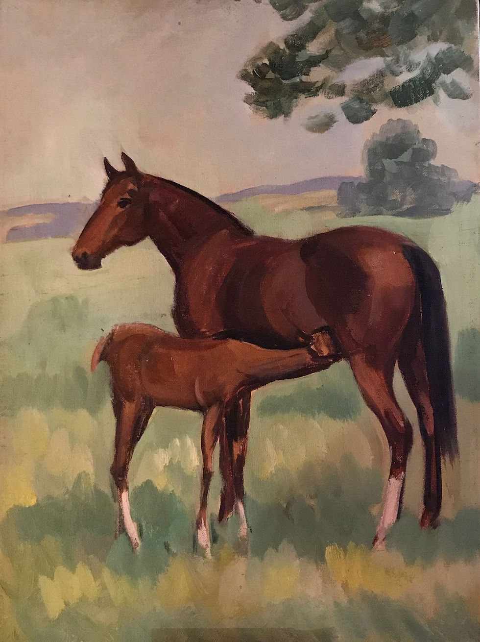 #124 Mother & Child Horses