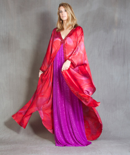 strapless open back dress Off-the-shoulder drape dress with orchid brooch