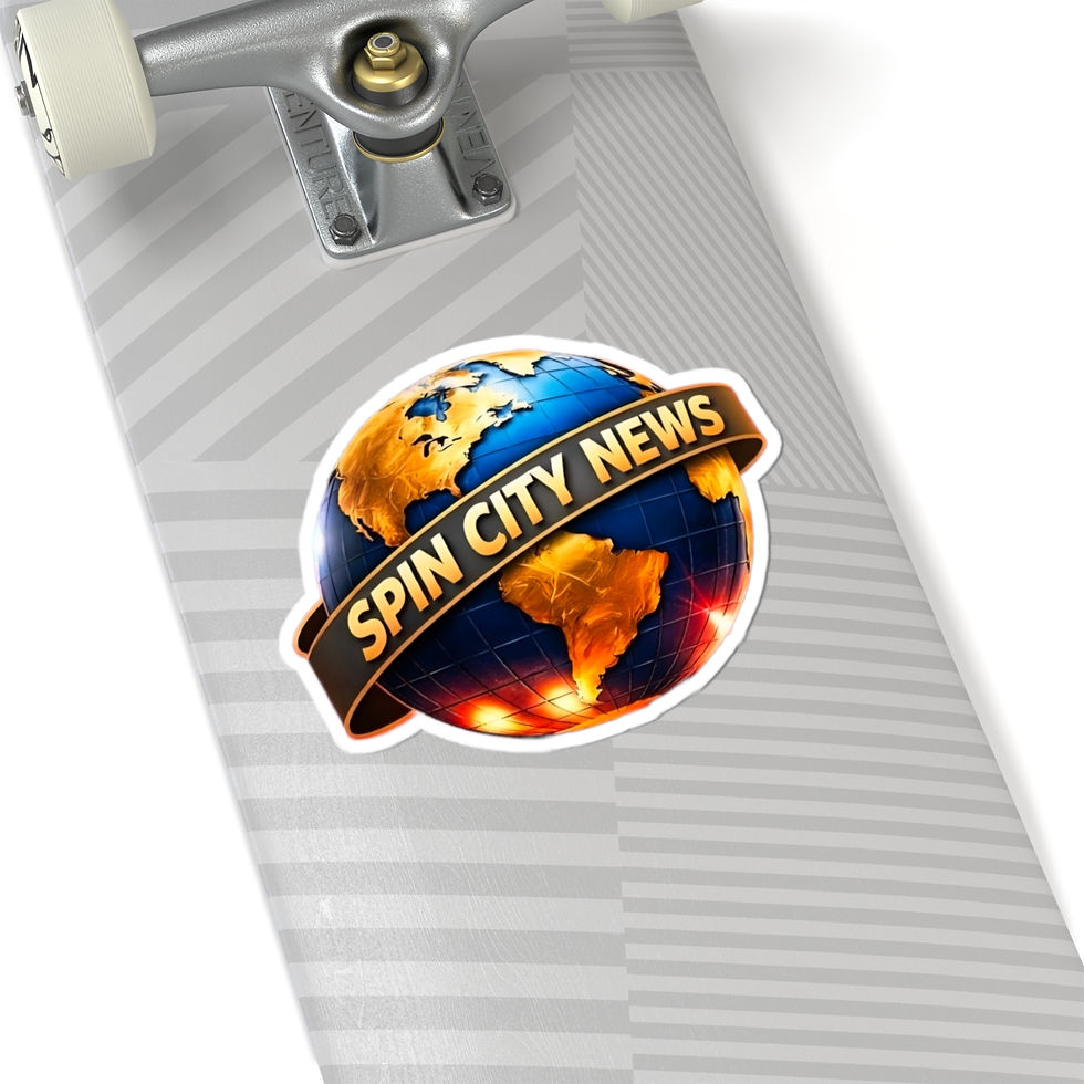 Thumbnail: Spin City News Globe Sticker — Kiss-Cut Laptop Decal