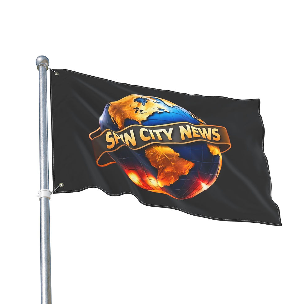 Thumbnail: Double-Sided Flag — 'Spin City News' Globe Logo Outdoor Banner