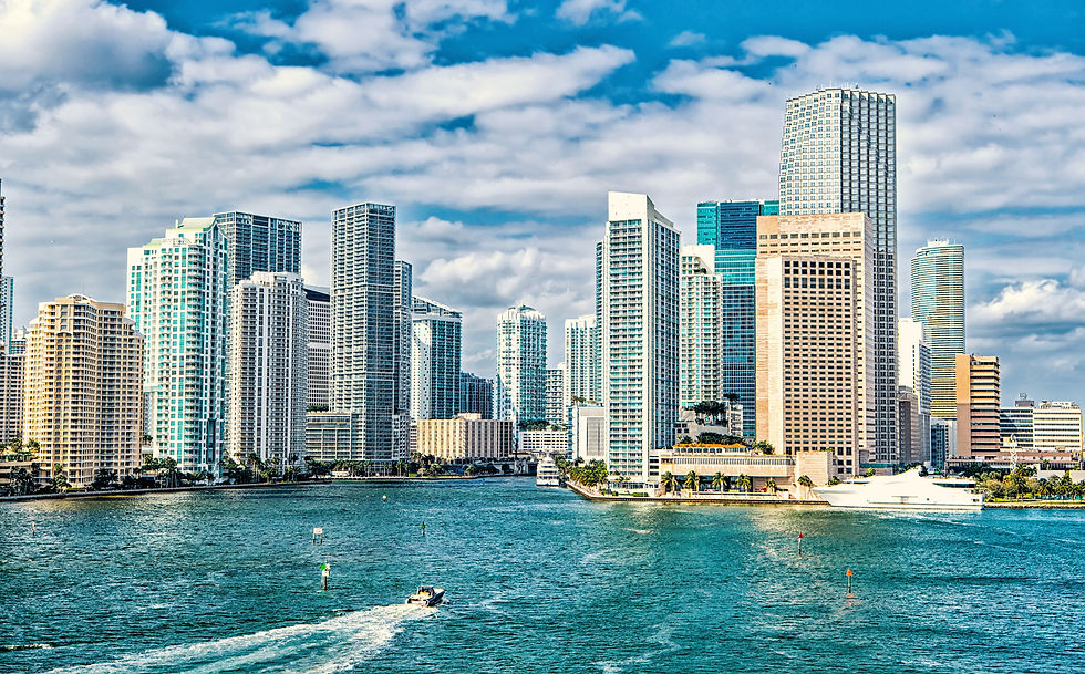 Downtown Miami skyscrapers and skyline.