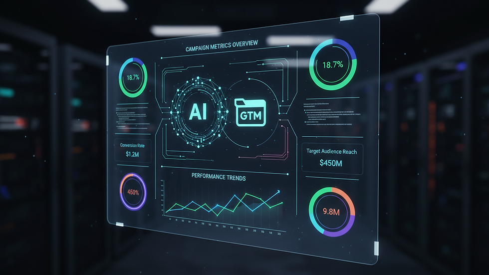 Close-up view of a digital marketing dashboard showing campaign performance metrics