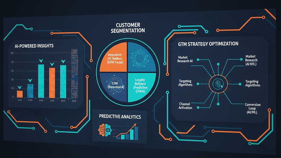 Close-up view of a digital marketing dashboard showing customer segmentation