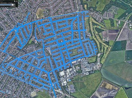 Tracking Image Bristol area, leaflet delivery drop GPS 