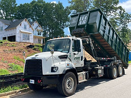 AR Dumpster Truck dropping off at Sugarloaf in Duluth GA