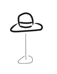 Platzhalter mit gezeichnetem Hut für das Fachgeschäft von Myrtha Kriemler Hutart in Winterthur Zürich