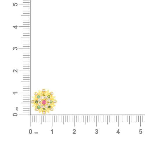 Thumbnail: Mystique Field Rose 22 KaratYellow Gold Gemstone Earring PGNFNC100ER2