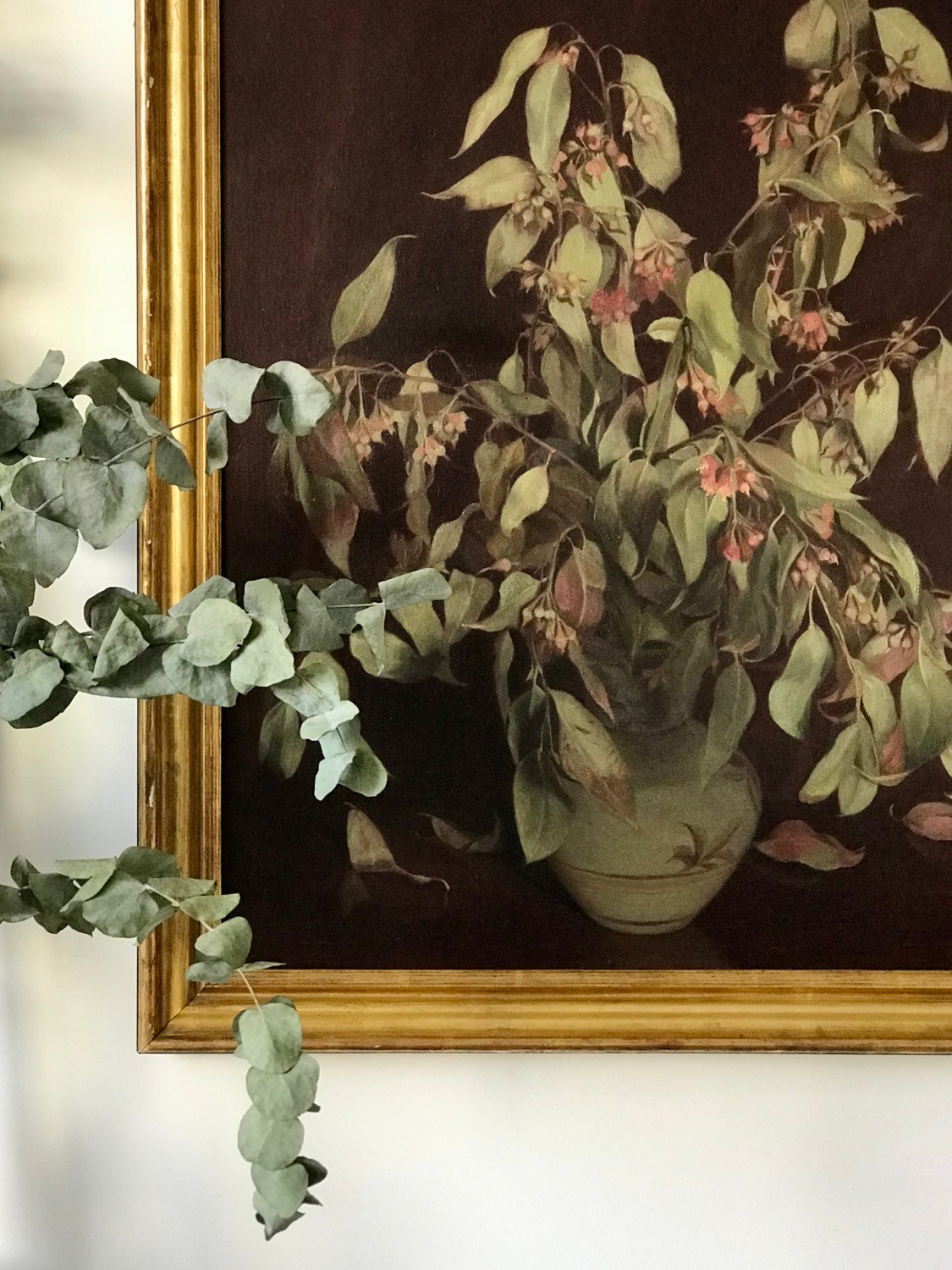 A rare, large still life painting of 'Eucalyptus' by Lilian Jelly, aka Lady 'Jan