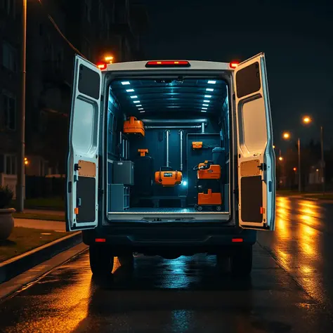 Zásahové vozidlo havarijnej inštalatérskej služby pre krtkovanie a čistenie kanalizácií v Nitre.