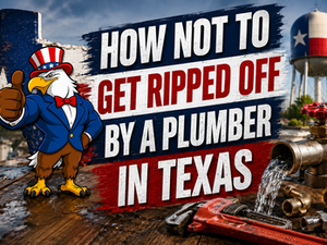 Leaking pipe with Military Plumbing eagle mascot