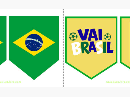 bandeirinhas do brasil; decoração junina; bandeirolas; festa junina; copa do mundo; torcida; vai brasil