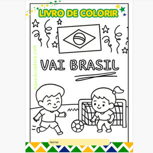 colorir; pintar; livro de colorir; brasil; copa do mundo; desenhos