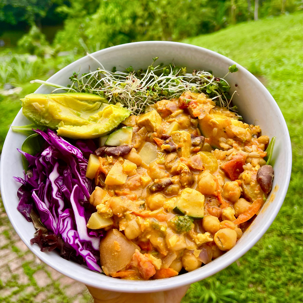 Curry de garbanzos y tofu sin aceite