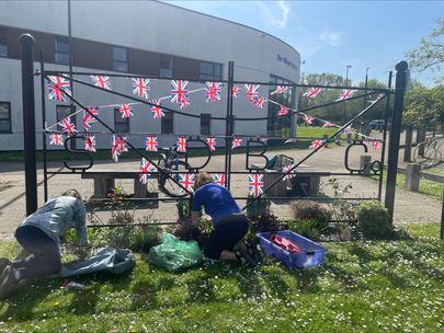 Southwater WI Decorate the War Memorial for the Coronation