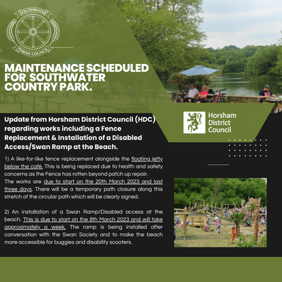 Maintenance scheduled for  Southwater Country Park.