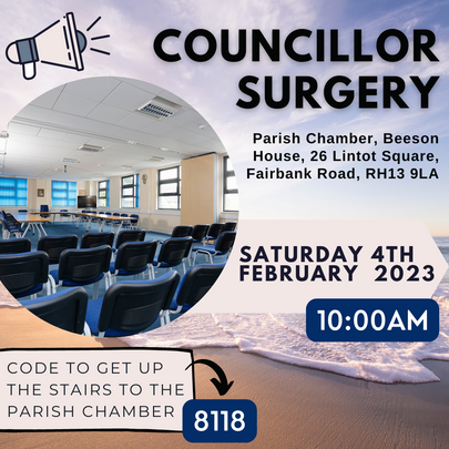 Councillor Surgery - 10:00am Saturday, 4th February 2023