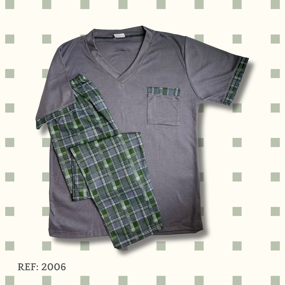 Miniatura: Pijama pant cuadros hombre