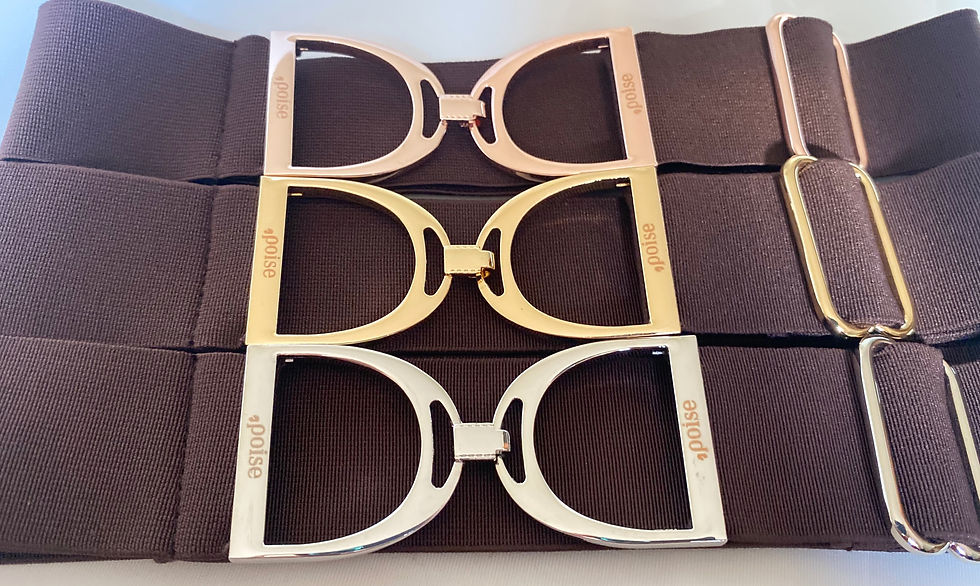 Thumbnail: 1.5" Stirrup Belt - Dark Brown, Silver Finish