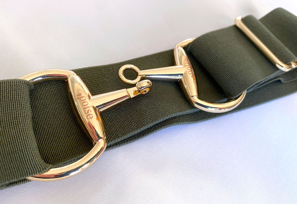 Thumbnail: 1.5" Snaffle Belt - Olive, Gold Finish
