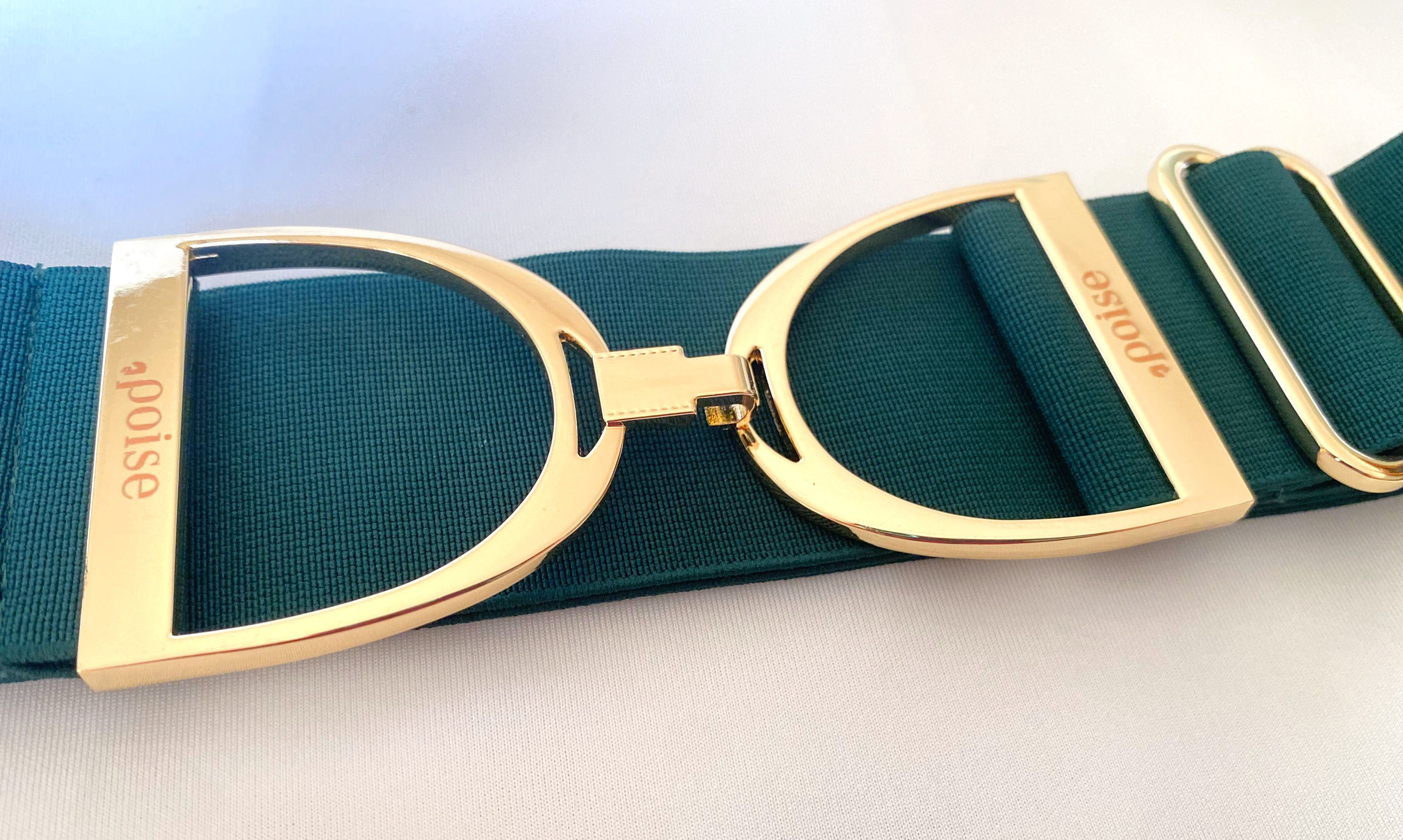 2" Stirrup Belt - Hunter Green, Gold Finish