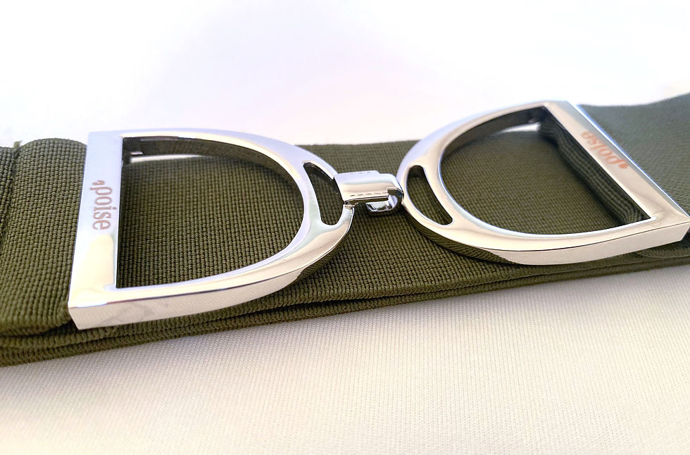 Thumbnail: 1.5" Stirrup Belt - Olive, Silver Finish