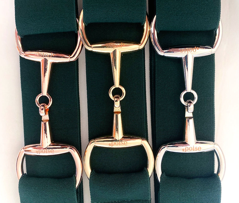 Thumbnail: 1.5" Snaffle Belt - Hunter Green, Gold Finish