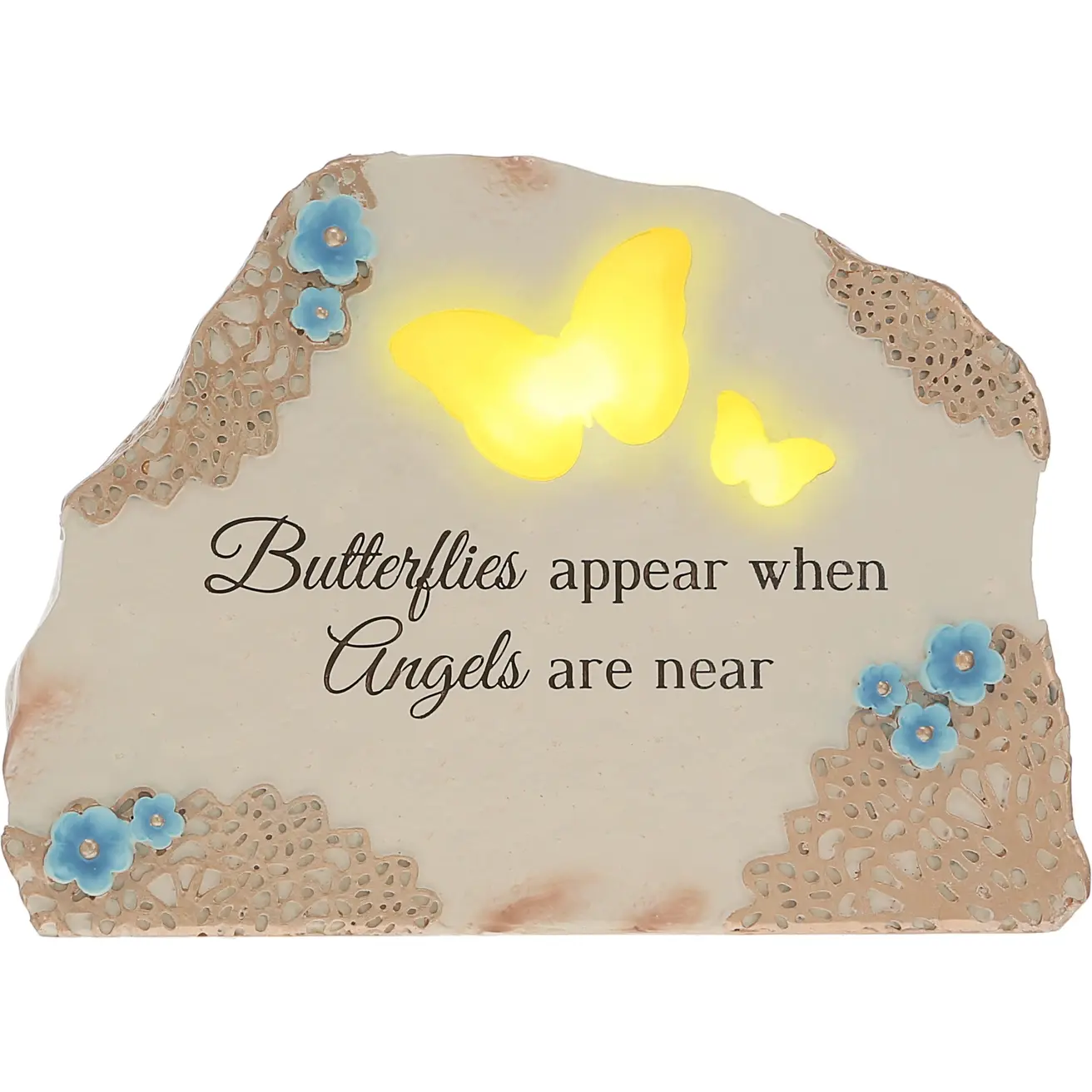 Solar-Powered ~Butterflies Appear~ Memorial Stone