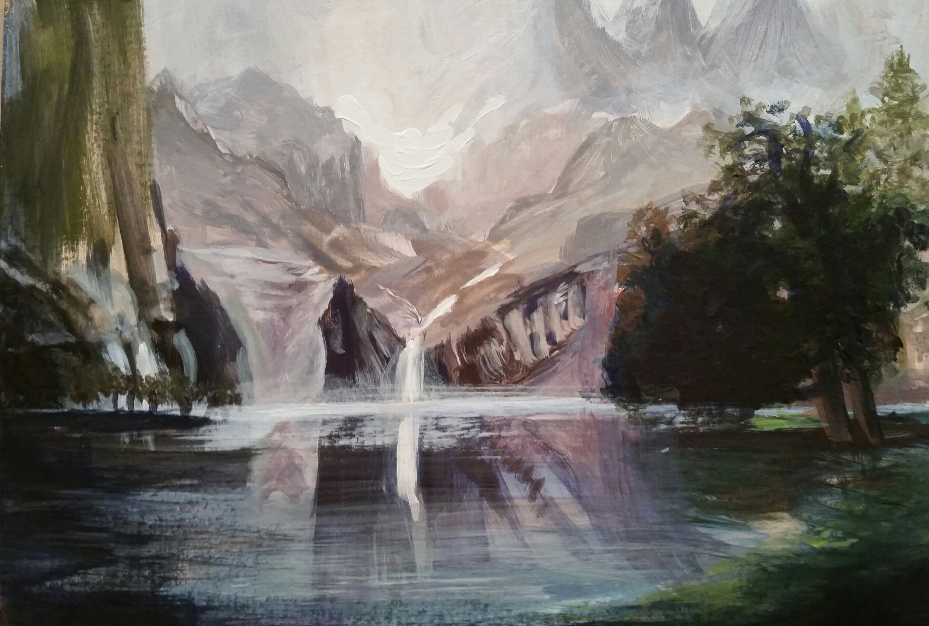 Study of Albert Bierstadt's Among the Sierra Nevada, California